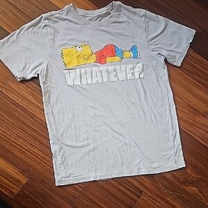 Zara Kids Light Gray Tee with Bart Simpson Graphic